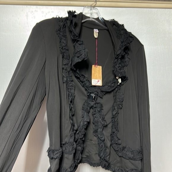 Look gold label size XS long sleeve black overlay boutique wear. NWT - Picture 8 of 15